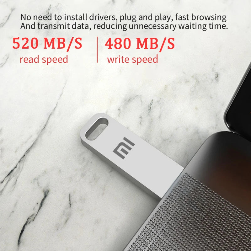 Xiaomi 2TB Flash Drive USB 3.2 Super High Speed Transfer Metal Mini U Disk Pen Drive Type C Memory Waterproof Disk SSD U Drive