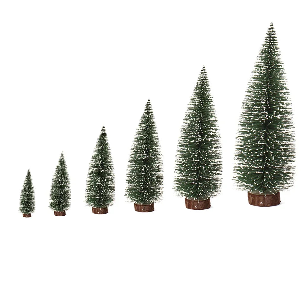 Mini Pine Christmas Tree Artificial Tabletop Decorations Festival Plastic Miniature Trees 2021 New Year Decorations for Xmas