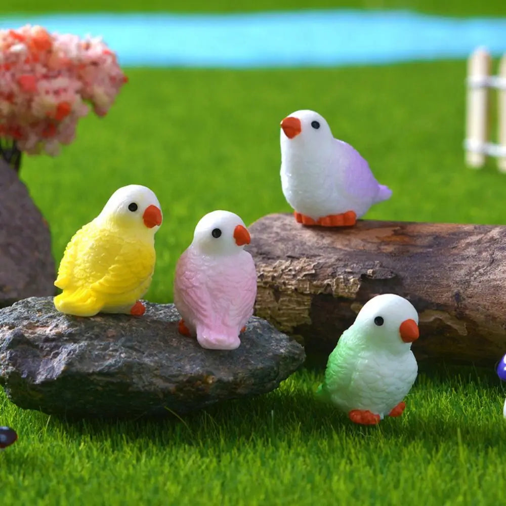 Cartoon Cute Mini Parrot Micro Landscape Gardening Potted Plant Ornaments Colorful Little Parrot DIY Gadgets