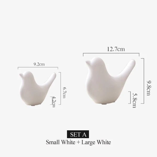 Nordic Creative White Ceramic Bird Figurines Home Decoration Accessories Party Crafts for Living Room Shelves Wedding Ornaments