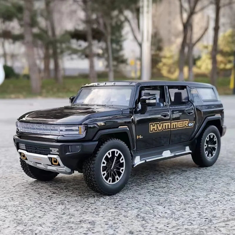 1:24 HUMMER EV New Energy Car Alloy Model Diecasts Metal Off-road Vehicles Car Model Simulation Sound Light Collection Kids Gift