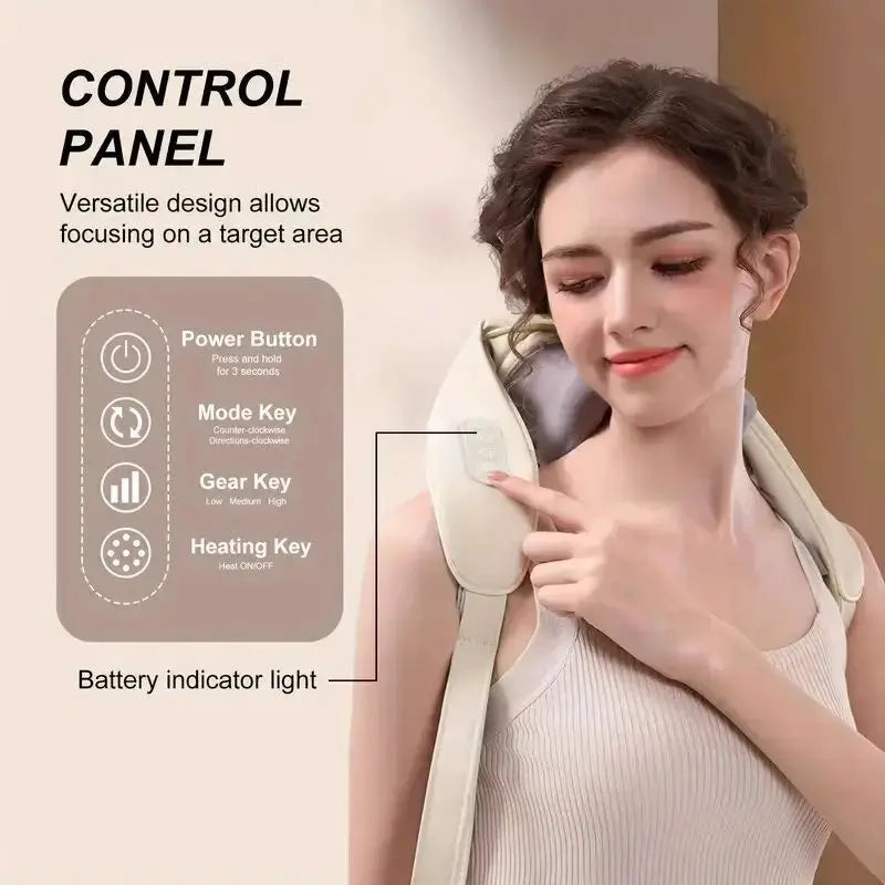 Multi-functional U-shaped Simulation Human Kneading Clip Massage Cape Cervical Spine Massager Shoulder & Back Massager