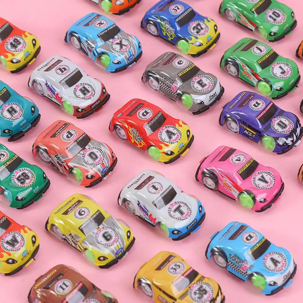 Mini Cartoon Cute Pull Back Car Model Toy Plastic Simulation Vehicle Interaction Toys for Boys Girls Birthday Party Favors Gift