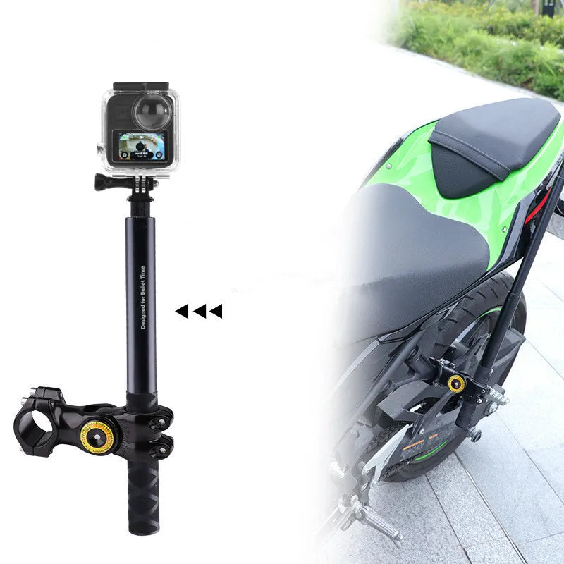 for Insta360 X3 X4 Motorcycle Bicycle Bracket with Invisible Selfie Stick for GoPro13 12 11 DJI Action 3 4 5 Cameras Accessories