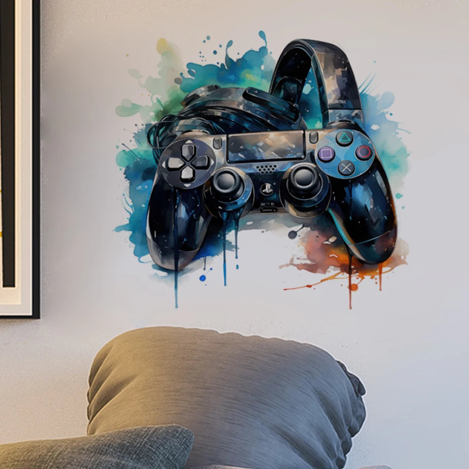 Graffiti Video Game Joystick Wall Decal Playroom Gaming Zone Xbox Gamer Wall Sticker Bedroom Vinyl Home Decor