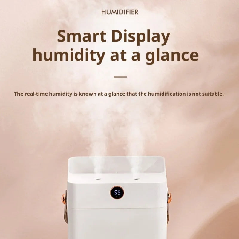 Home dual spout mist humidifier large capacity digital display with dual spout mute Fogger portable  Office USB Air Humidifier