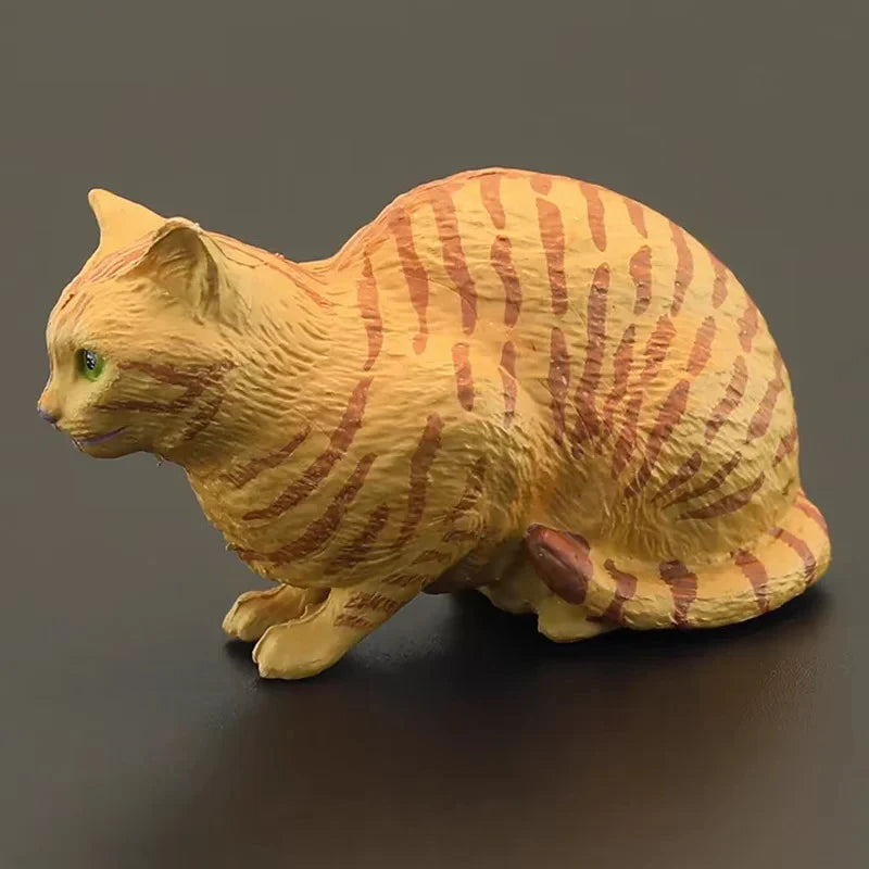 Solid Simulation Animal Model Lying Orange Cat Figurine Cute Desktop Decoration Mini Ornament