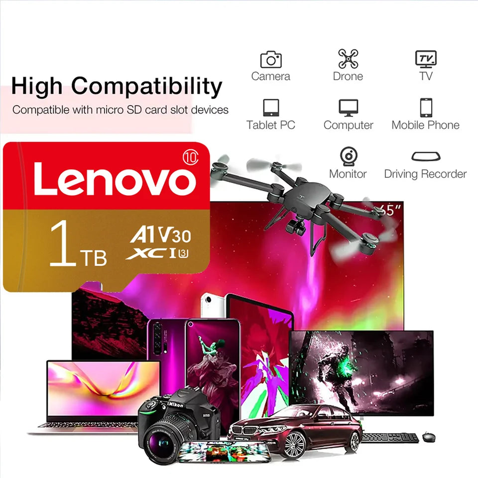 Lenovo 2TB Memory Card 1TB 512GB Micro TF SD Card 256GB SD Memory Card 128GB Storage Cartao De Memoria For Nintendo Switch Ps5