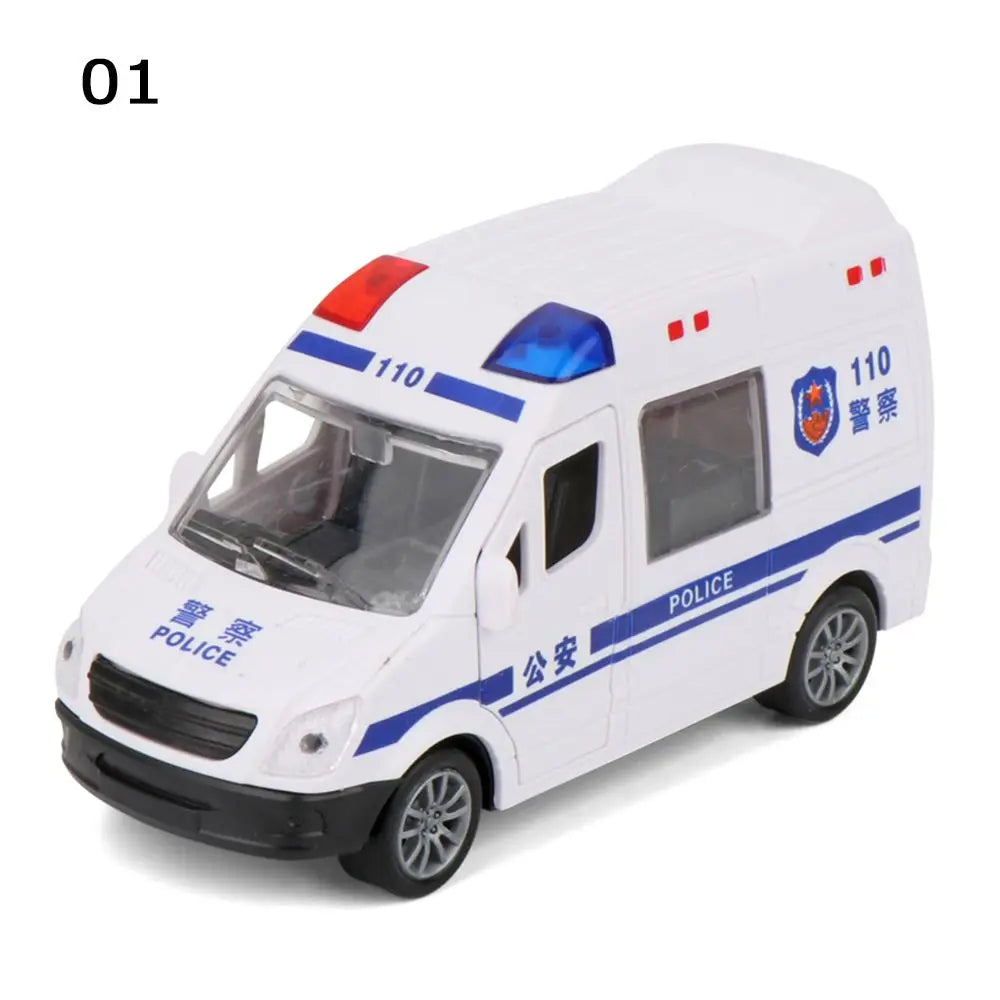 ABS Drop-resistant Police Car Fire Truck Ambulance Toy Smooth Surface Openable Door No Battery Required Coasting Model