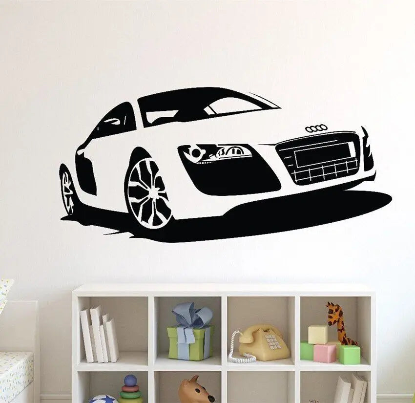 Creative Large Car Audi Sports Car Wall Decal Sticker DIY Home Decor Racing Car Wall Paper Vinyl Mural Wall Decal W-934