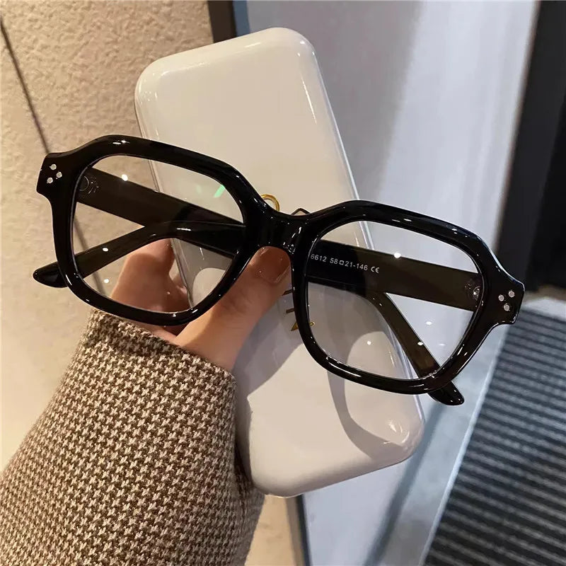 Retro Anti Blue Light Computer Glasses Frame Women Oversized Men Trendy Fashionable Stylish Eyeglasses Classic Spectacles Ouclos