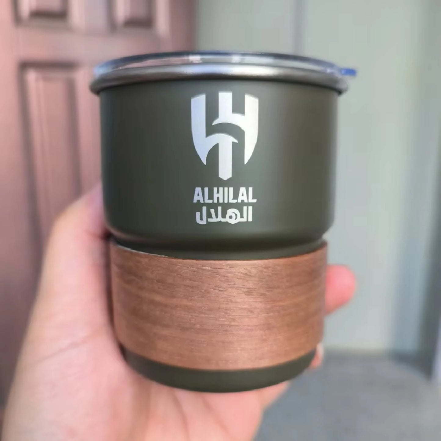 Al-Hilal Saudi logo Stainless Steel Cup Beer Mug with Lid 300ml Outdoor Camping Coffee Mug Wholesale Custom Insulated cup Weird