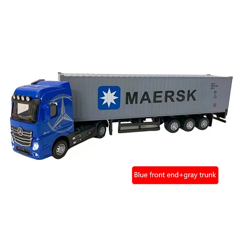 1:36 Diecast Alloy Truck Head Model Toy Container Truck Pull Back With Light Engineering Transport Vehicle Boy Toys For Children