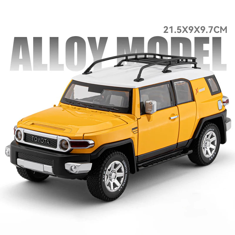 1:24 TOYOTA FJ Cruiser Alloy Car Model Diecast & Toy Metal Off-road Vehicles Car Model Sound and Light Simulation Childrens Gift