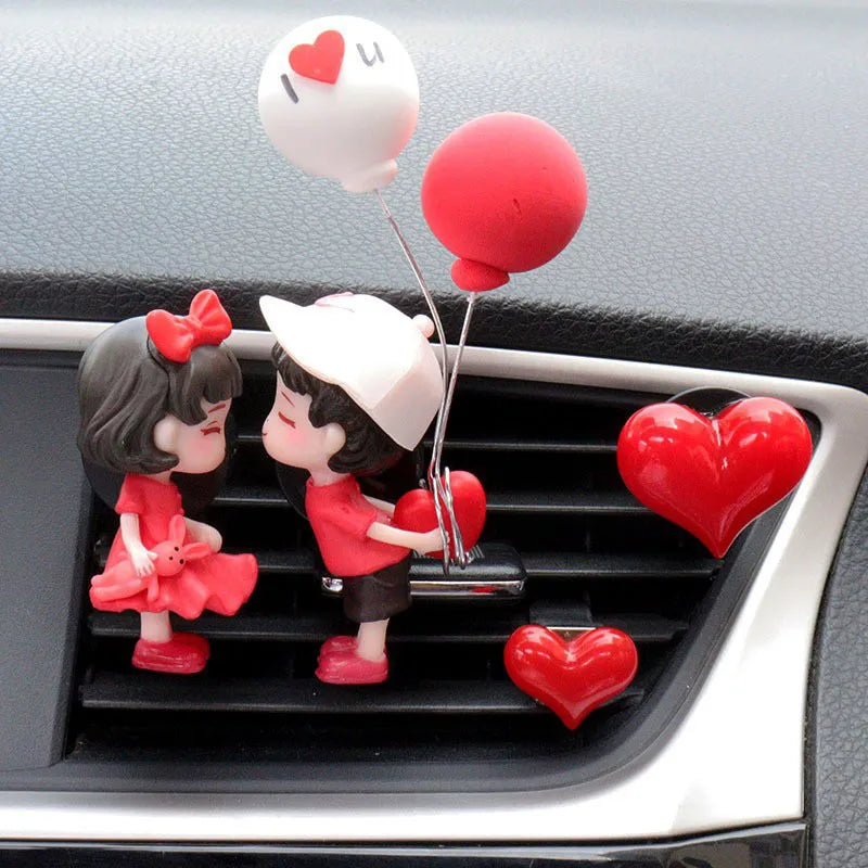 Cute Lovers In-vehicle 3D Ornament Valentine's Day Gift Desktop Home Decor Resin Couples Figurine Decoration Office Bedroom