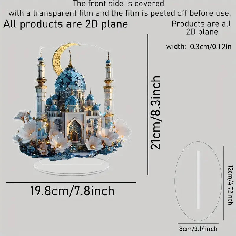 Ramadan Festival 2D Acrylic Moon Craft Ornaments 2025 New Eid Al-fitr Mubarak Decorations Islamic Muslim Home Party Table Gift