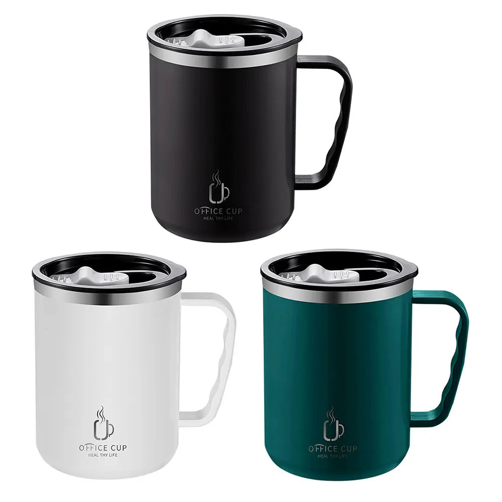 500ml Stainless Steel Thermos Cup with Handle Double Wall Insulated Coffee Mug Hot Cold Drink Cup Vacuum Flask for Traveling