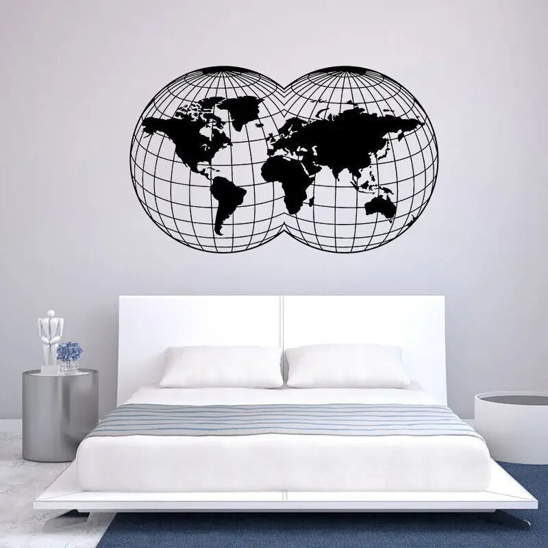 World Map Wall Stickers Map Stickers Vinyl Wall Decals Round Earth Decals Home Living Room Art Deco Fashion Stickers Dt13