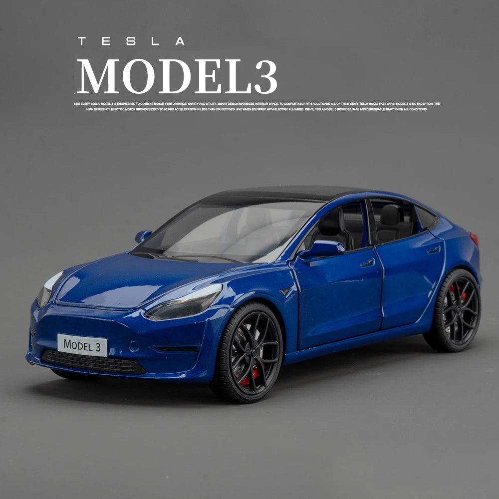 1:24 Model X Model Y Model 3 Alloy Die Cast Toy Car Model Sound and Light Children's Toy Collectibles Birthday gift