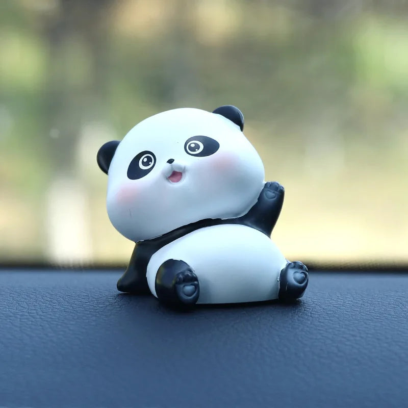 Resin Panda Animal Accessories Creative Handicraft Wooden Toys Office Desktop Miniatures Christmas Figurine Gift Home Decoration