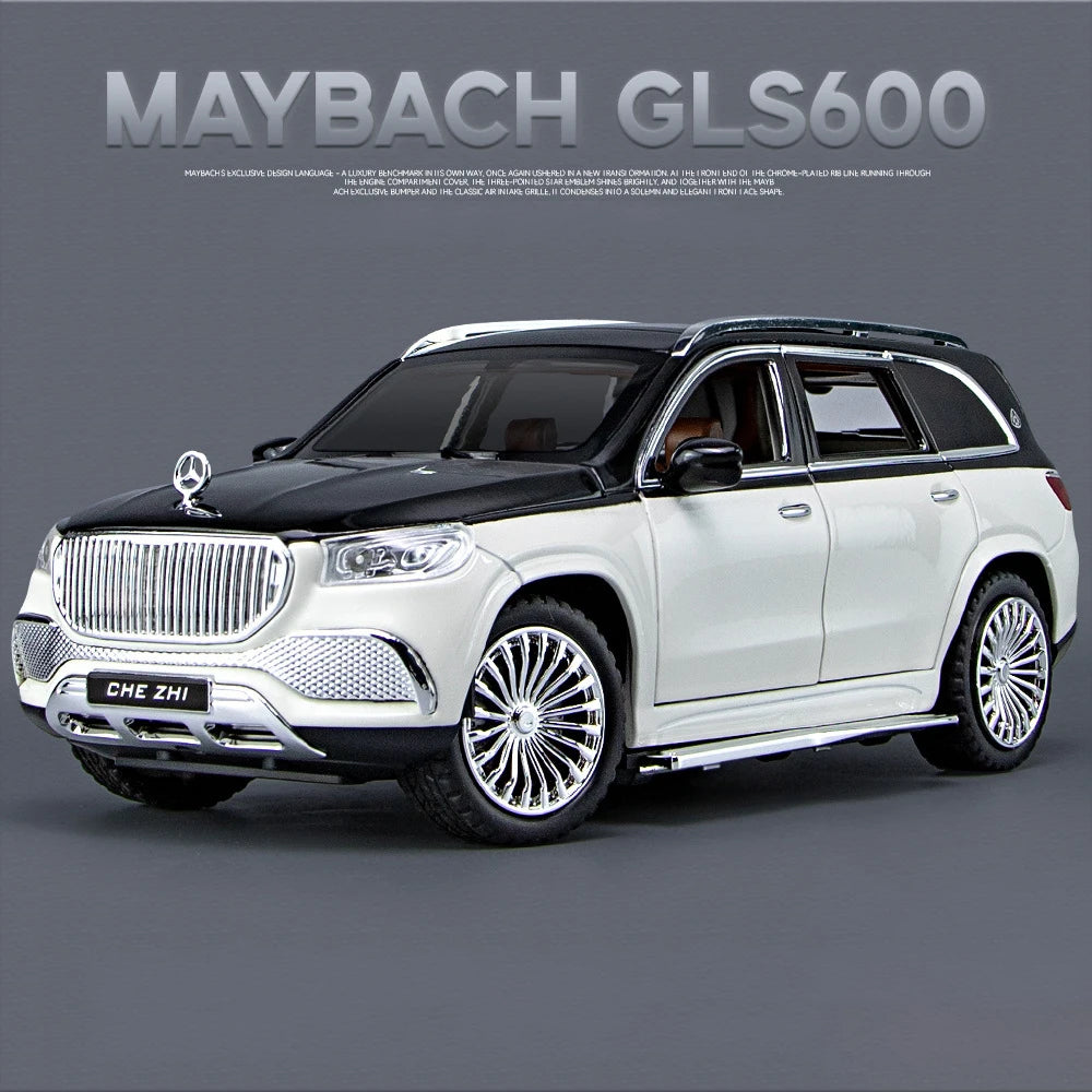 1:24 Benz GLS 600 SUV Alloy Off-Road Vehicles Diecast Metal Scale Model Car Sound＆Light Collection Childrens Toy Miniature Car