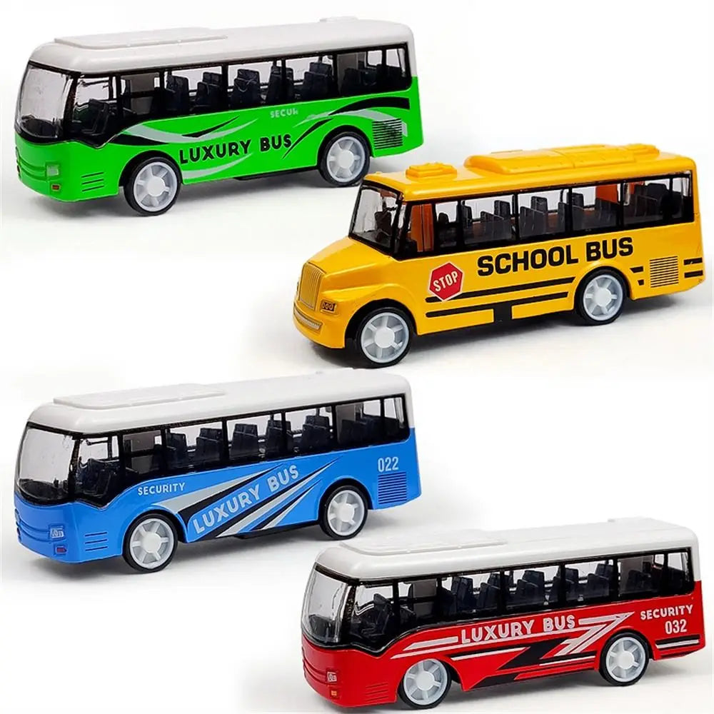 Vehicle Model Alloy Bus Model High Imitation Ornaments Pull Back Car Bus Shape Simulation School Bus Model Collection Toys