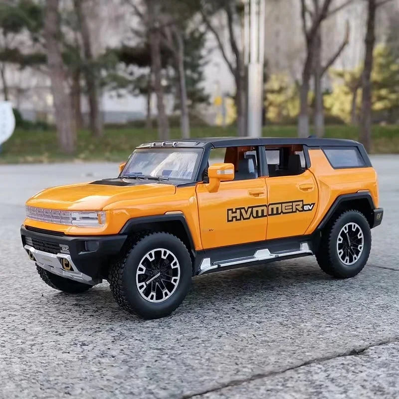 1:24 HUMMER EV New Energy Car Alloy Model Diecasts Metal Off-road Vehicles Car Model Simulation Sound Light Collection Kids Gift