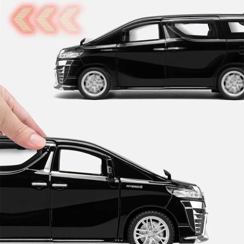 1:32 Toyota VELLFIRE Alphard MPV Alloy Car Model Diecast & Toy Metal Vehicles Car Model Sound and Light Simulation Kids Toy Gift