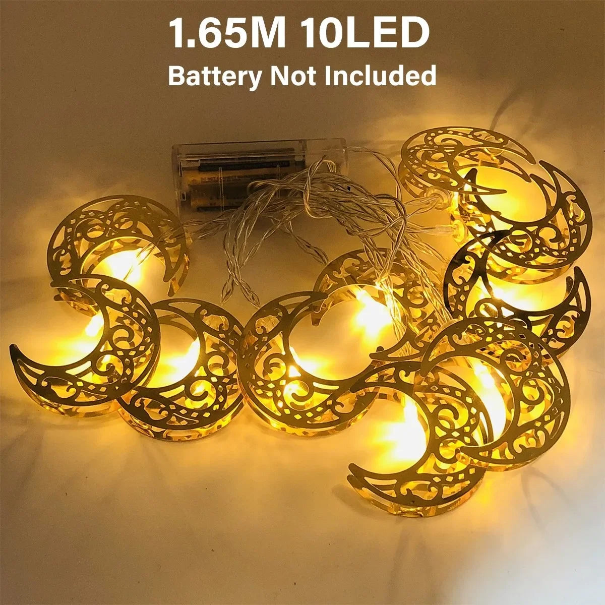 Eid Mubarak Moon Star Led String Lights Ramadan Decoraion for Home 2025 Ramadan Kareem Muslim Islam Al Adha Party Supplies