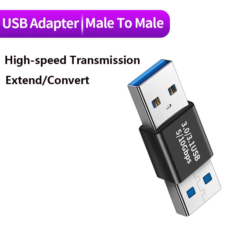 USB 3.0 Connector USB To USB Adapter 5Gbps Gen1 Male to Male Female USB Converter SSD HDD Cable Extender USB 3.0 Extension Plug