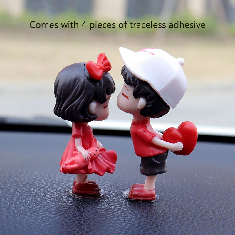 Cute Lovers In-vehicle 3D Ornament Valentine's Day Gift Desktop Home Decor Resin Couples Figurine Decoration Office Bedroom