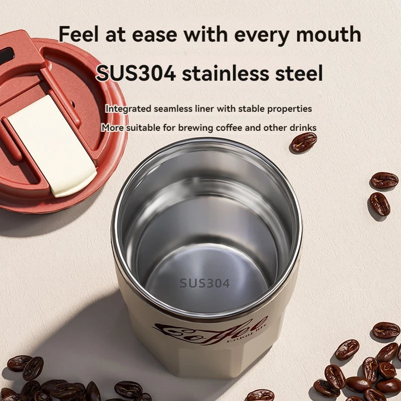 480ML Travel Coffee Mug Stainless Steel Thermal Mug Leakproof Tea Coffee Cup Car Vacuum Flasks Portable Insulated Bottles