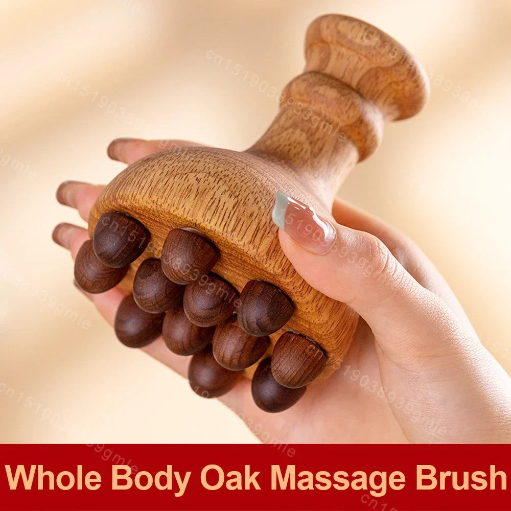 Wood Meridian Brush Trigger Point Massager Remove Swelling Body Anti Cellulite Deep Soothing Essential Oil Spa Massage Brush Spa