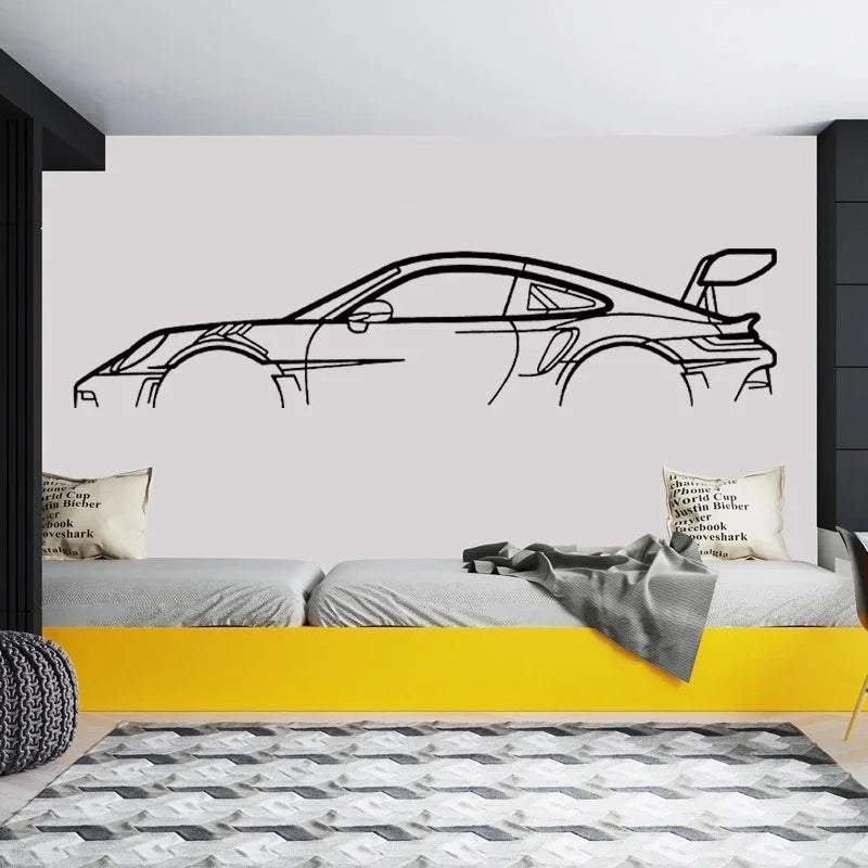 Car Silhouette Wall Art Sticker Vinyl Home Decor Automotive Service Center Garage Car Beauty Shop Decoration Decals Murals