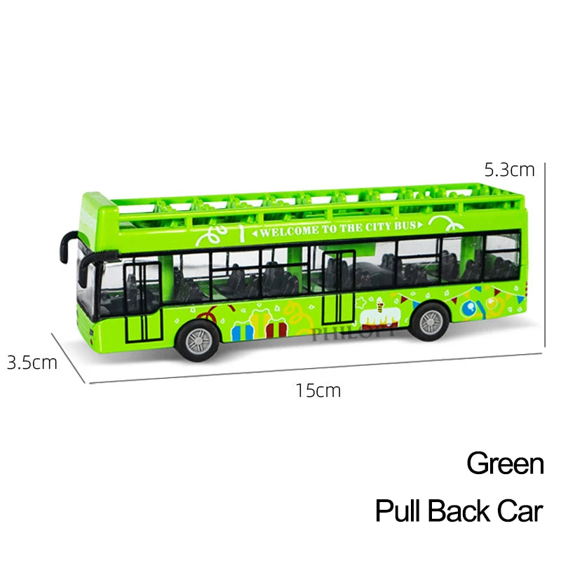 High Simulation Toy Car Model Diecast Plastic Pull-Back Bus Inertia Car City Tour Bus ABS Car Model Toys Gifts For Children Kids