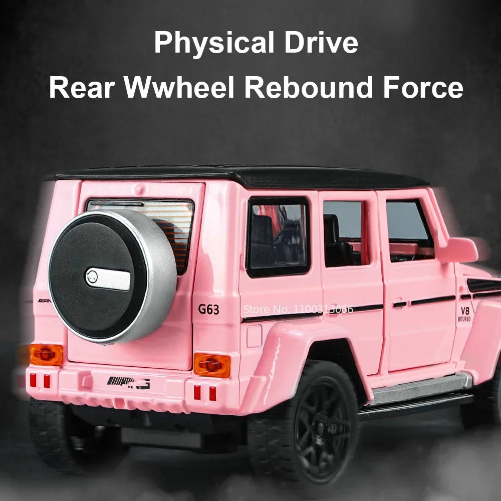 1:32 Benz AMG G63 Miniature Model Toy Car Alloy Diecast Door Opened Sound Light Shock Absorption Off-road Vehicle for Boys Gifts