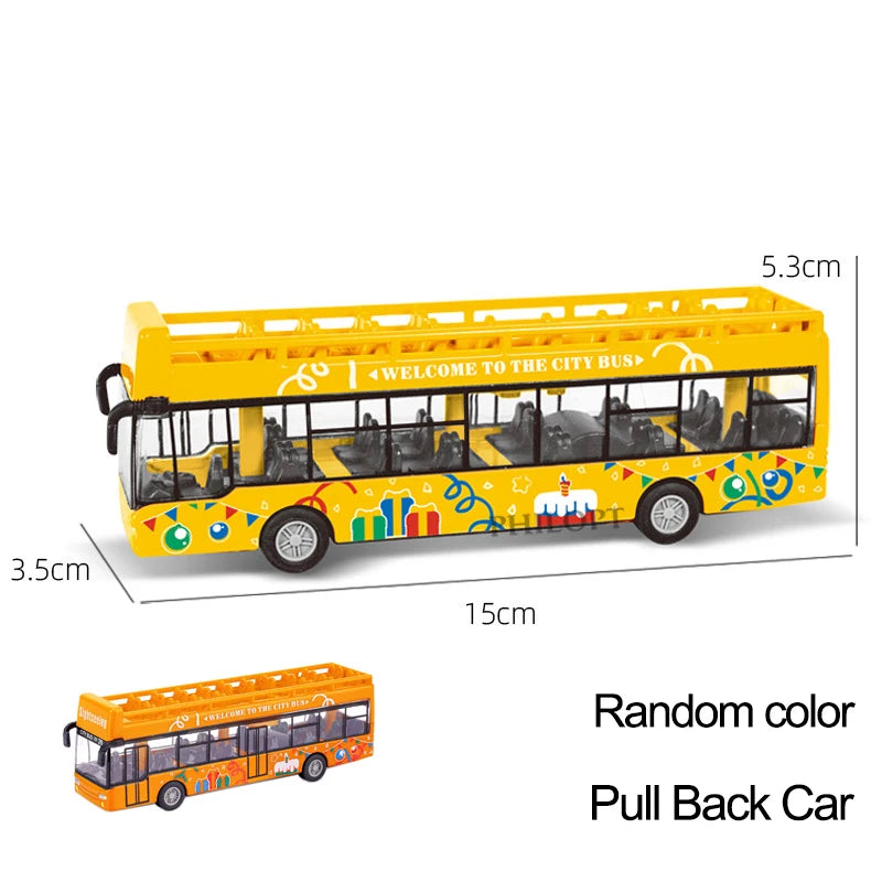 High Simulation Toy Car Model Diecast Plastic Pull-Back Bus Inertia Car City Tour Bus ABS Car Model Toys Gifts For Children Kids