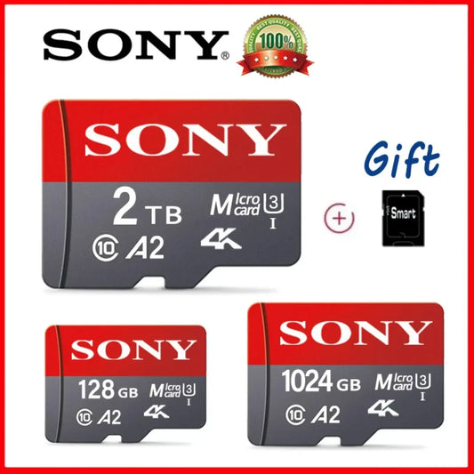 SONY New 2TB SD Card 64GB 128GB 256GB 512GB 1TB Class10 High Speed Micro SD Class TF Card for Drone Equipment Audio PC Ps5 Game