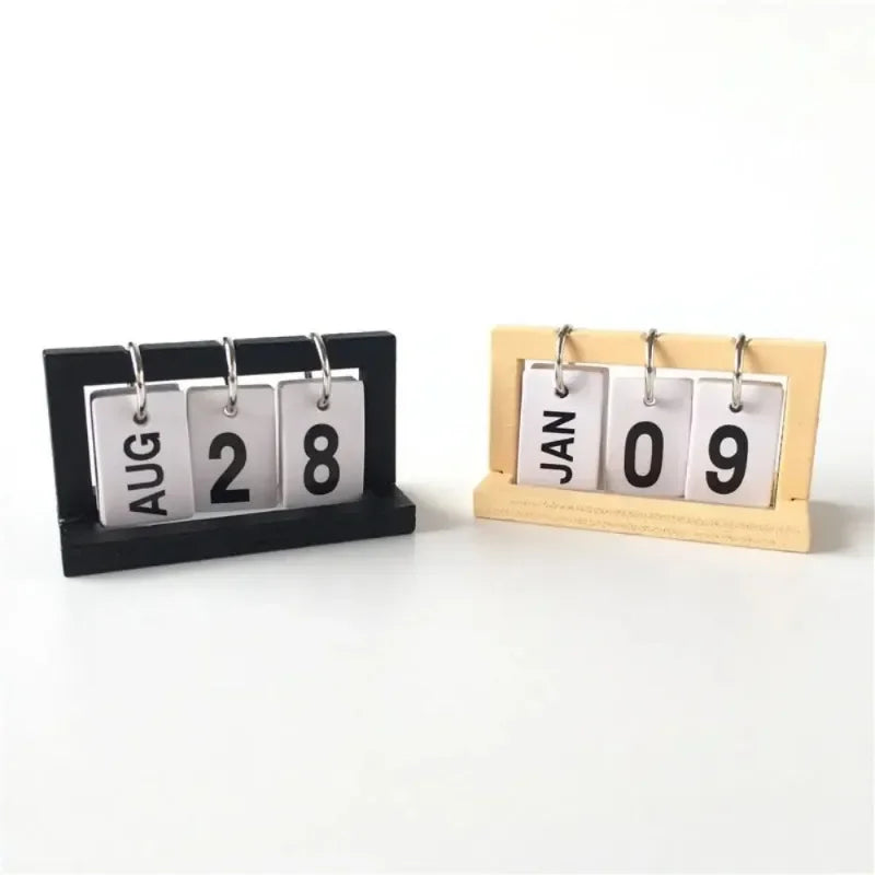 Small Wooden Office Desk Decoration Flipping Calendar Simulation Mini Calendar Bedroom Creative Model Desk Декор Для Дома