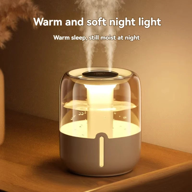 Xiaomi 6.8L Large Capacity Double Spray Quiet Humidifier USB For Home Bedroom Office With LED Night Light Essential Oil Diffuser