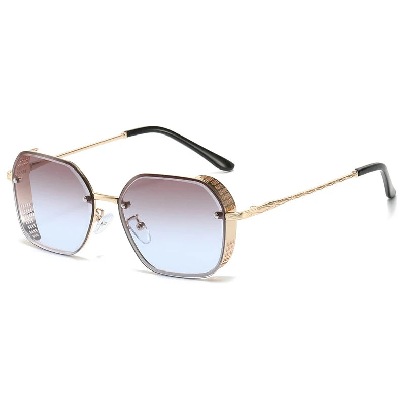 Retro Circular Metal Frame Steampunk Sunglasses Men Women Fashion Brand Design Trend Shades Outdoor Travel Drive Glasses UV400