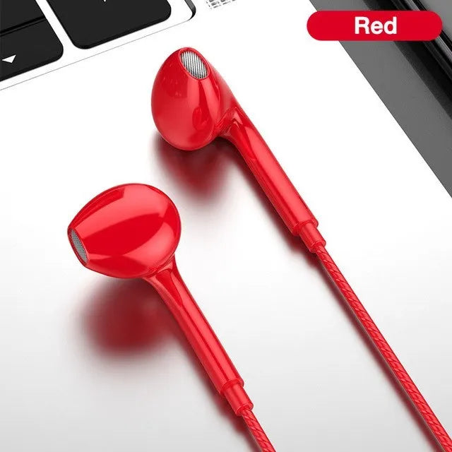 3.5mm Wired Headphones In Ear Headset Wired Earphones with Mic Bass Stereo Earbuds Sports In-line Control For Xiaomi Phones