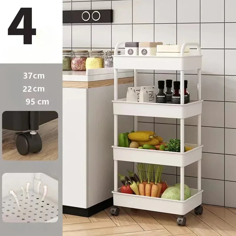 Multi-Layer Trolley Rack Kitchen Floor Bedroom Baby Snacks Mobile Bathroom Bathroom Storage Storage Rack