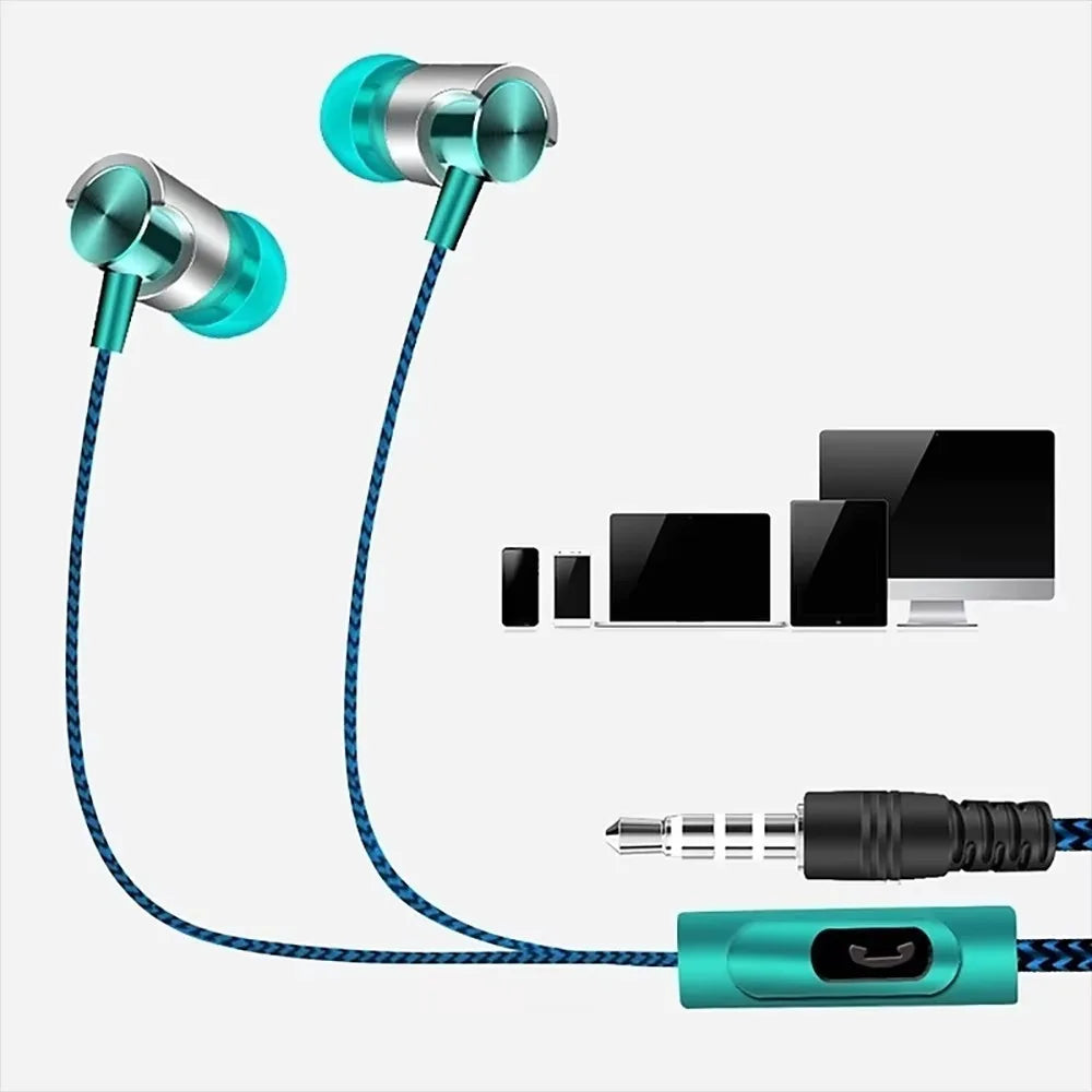 3.5mm Wired In-ear Earphone In Ear Noise Cancellation Ergonomic Design HiFi Stereo Sports Music Headphones For Mobile Phone