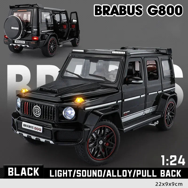 1:24 Mercedes Benz BRABUS G800 High Simulation Diecast Metal Alloy Model car Sound Light Pull Back Collection Kids Toy Gift