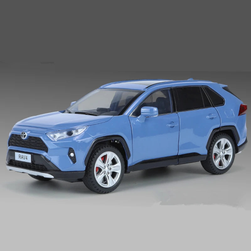 1:24 Toyotas RAV4 SUV Alloy Car Model Diecasts Metal Off-road Vehicles Car Model High Simulation Sound and Light Kids Toys Gifts