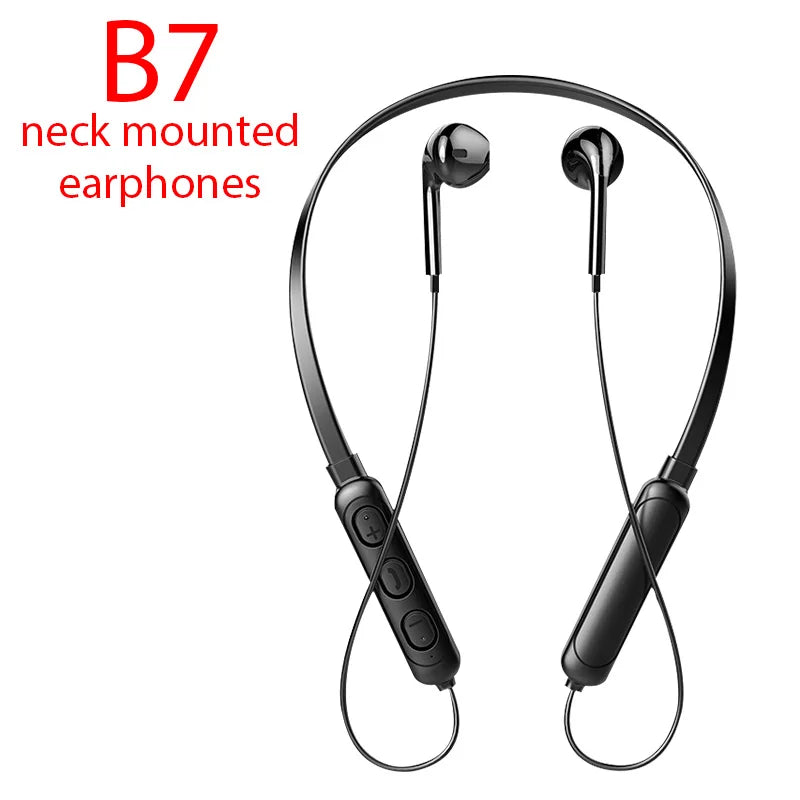 Wireless 9D Bluetooth Headset NeckHanging Stereo Noise Reduction Universal 5.0 Sports Headset Microphone