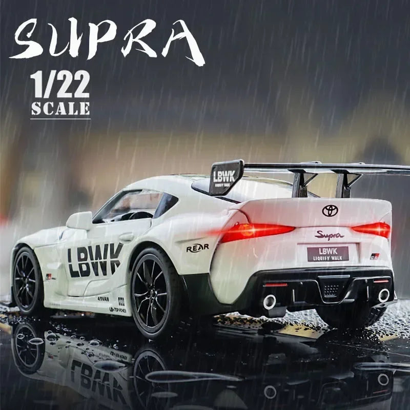 1:22 Toyota SUPRA Racing Car Model Alloy Diecasts & Toy Metal Vehicles Toy Car Model High Simulation Sound Light Kids Toys