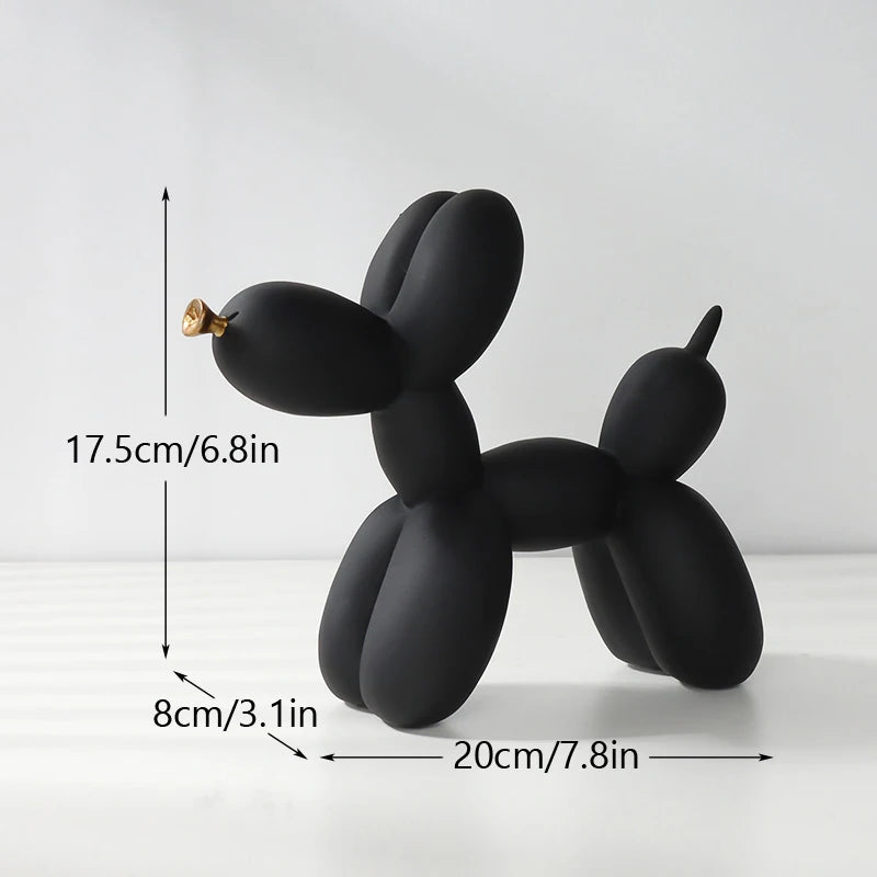 NORTHEUINS  Nordic Balloon Dog Figurines for Interior Resin Doggy Home Entrance Living Room Desktop Decoration Accessories Gifts