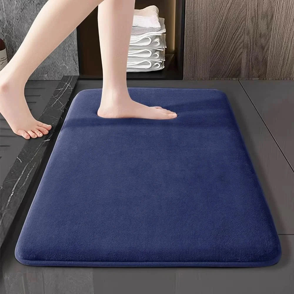 Thickened solid color bathroom mat absorbent toilet floor mat entrance home non-slip foot mat kitchen door mat